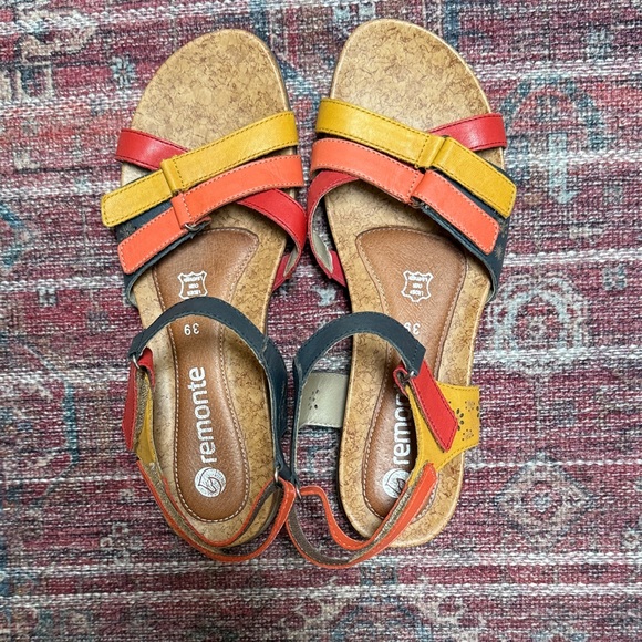 Remonte Shoes - Remonte Women's Red, Orange, and Yellow Sandals